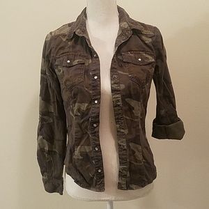 Forever 21 Camouflage Long sleeve Jean shirt